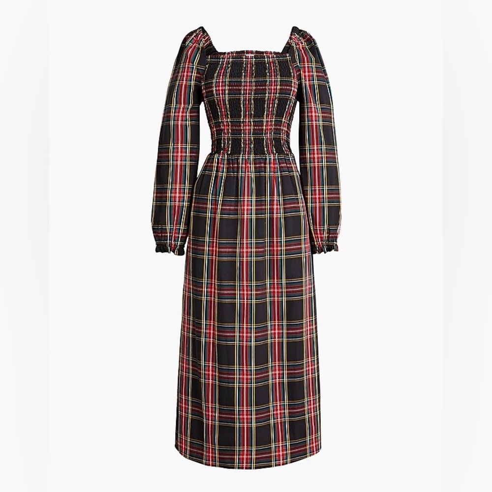Jcrew factory Plaid Long Sleeve Dress GUC